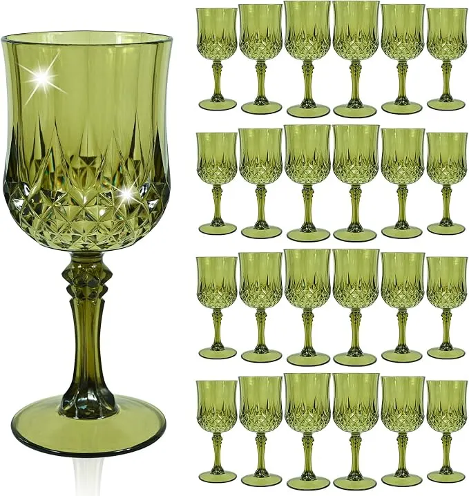 Dark Green Wine Goblets