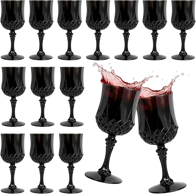 Black Vintage Wine Glasses — Wine Glasses available to rent