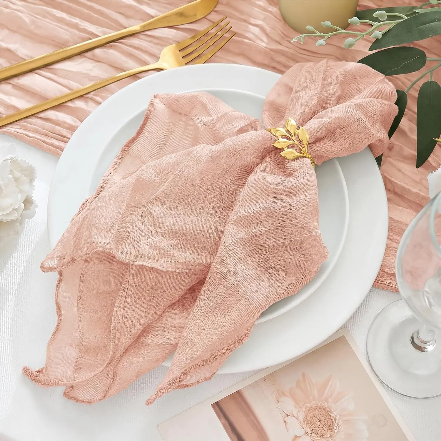 Dusty Pink Cheesecloth Napkins