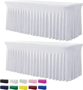 White Spandex Fitted Tablecloth