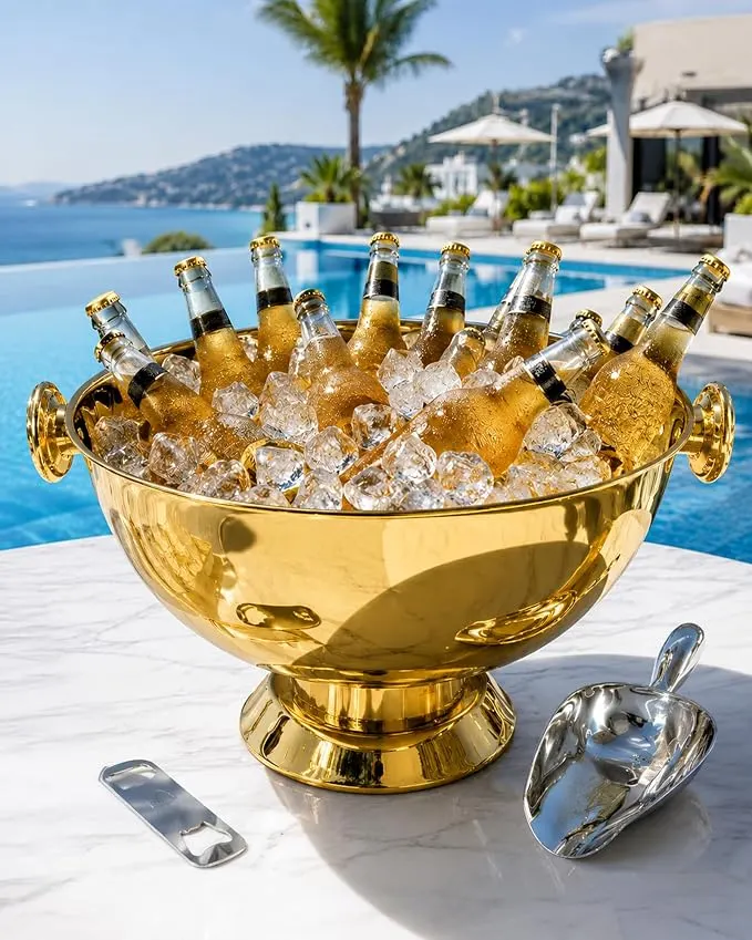 Polished Gold Ice Bucket