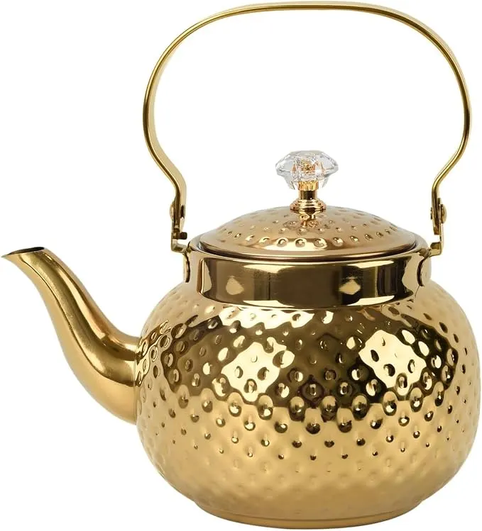 Gold Hammered Tea Kettle