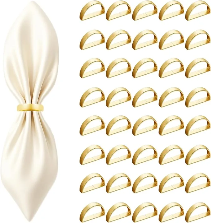 Matte Gold Napkin Rings — Napkin Rings available to rent