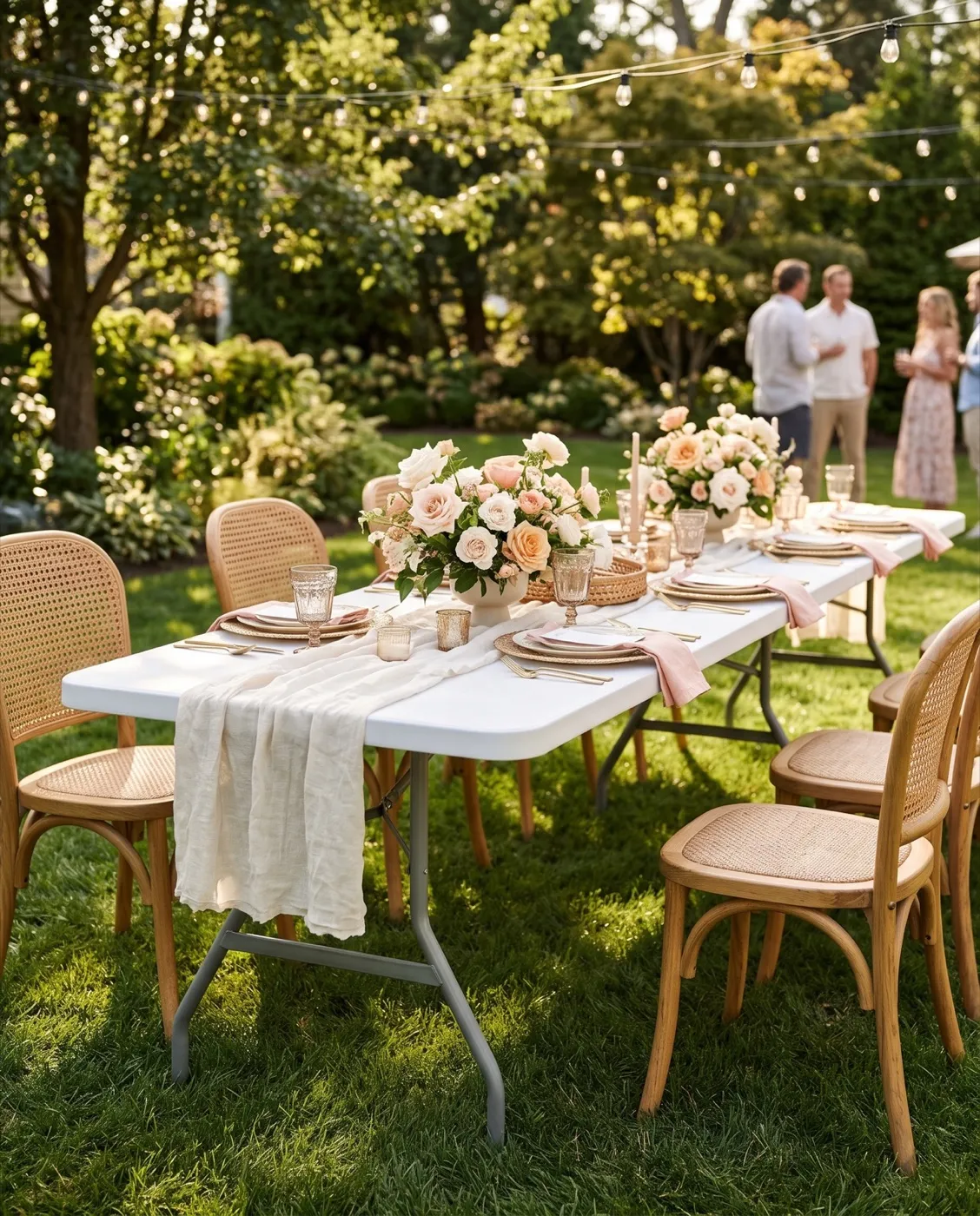 8 ft Folding Table styled at an event