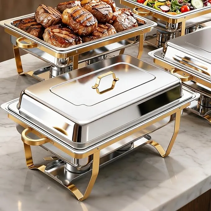 Gold-Accent Chafing Set