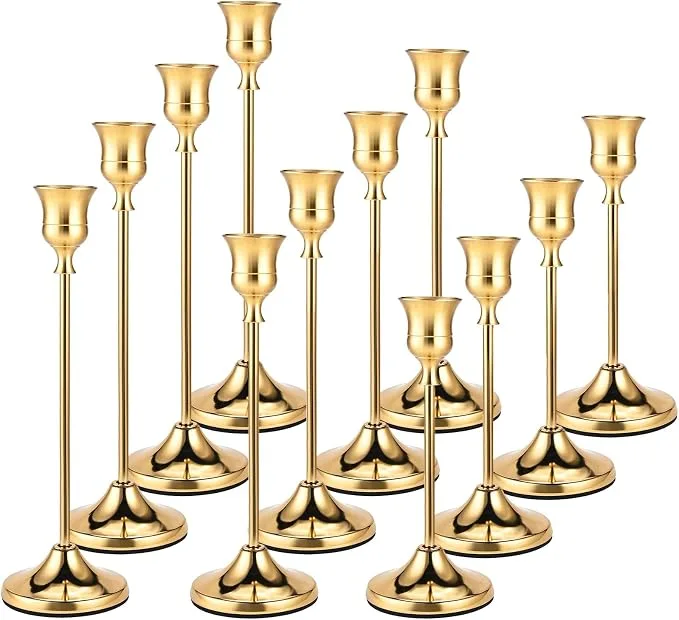 Gold Candlestick Trio — Candle Holders available to rent