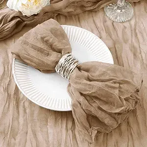 Nude Cheesecloth Napkins — Napkins available to rent