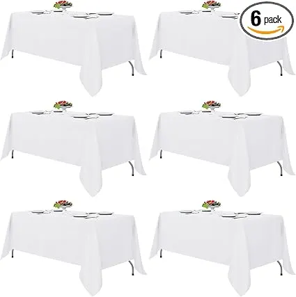 White Long Banquet Tablecloth