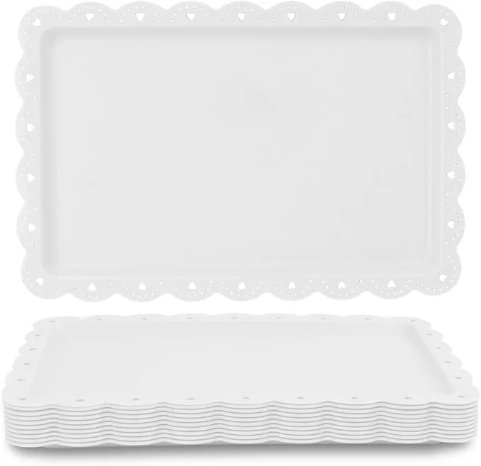 White Rectangle Dessert Trays — Serving Trays available to rent