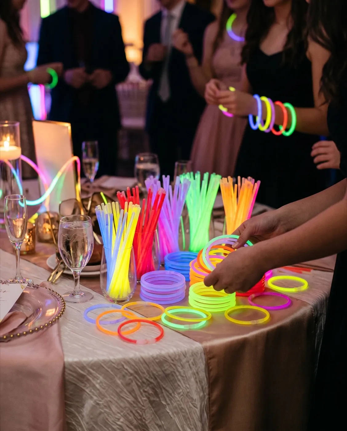 Glow Sticks styled at an event