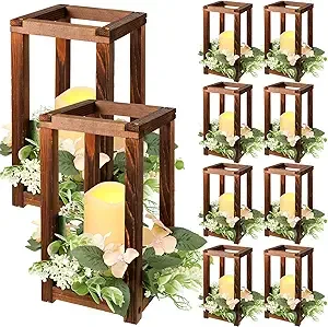 Rustic Wooden Lantern Centerpieces — Lanterns available to rent