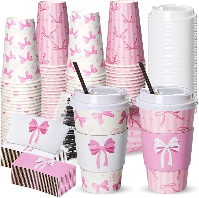 Pink Bow Coffee Cups