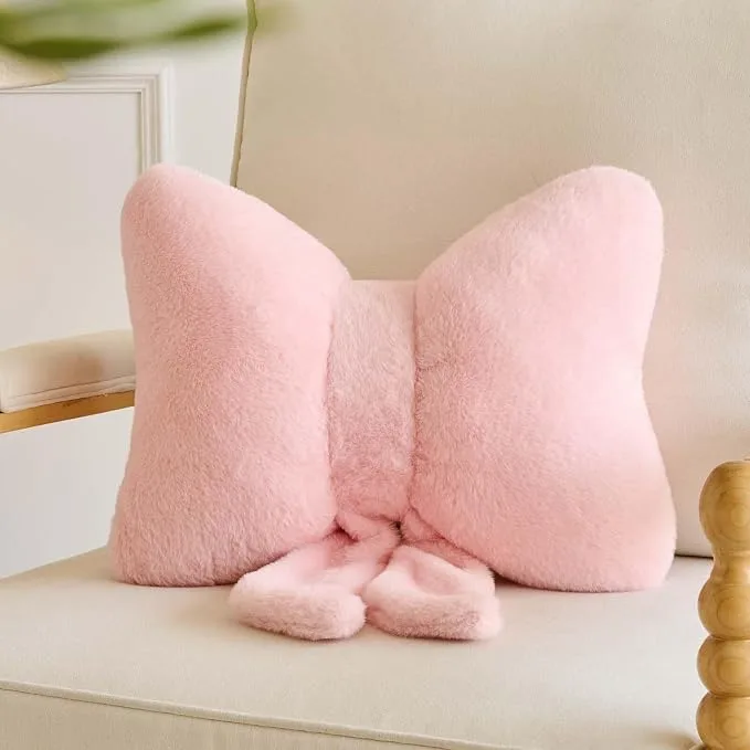 Pink Bow Throw Pillows — Pillows available to rent