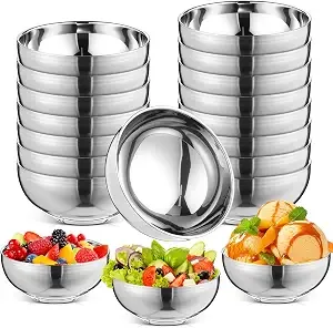Steel Double-Walled Kids Bowls — Bowls available to rent