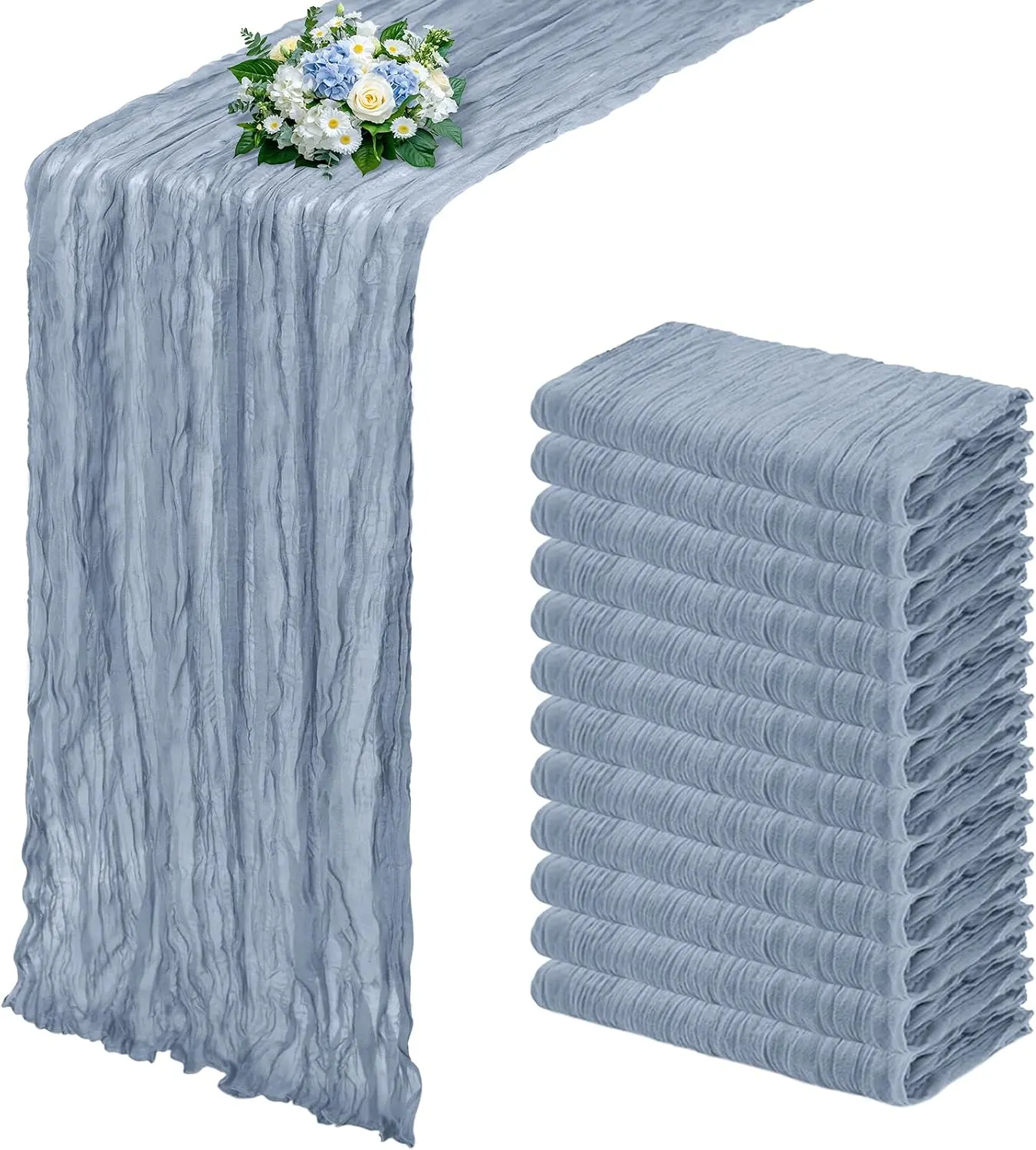 Dusty Blue Cheesecloth Runner