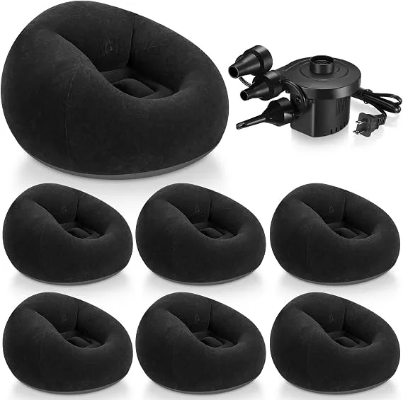 Black Inflatable Bean Bag Chairs — Lounge Seating available to rent