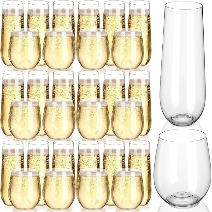 Stemless Glasses & Champagne Flutes