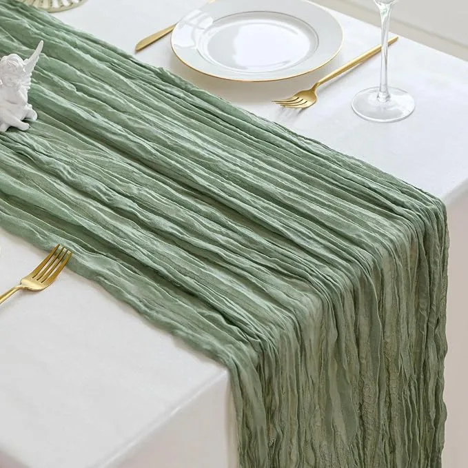 Sage Cheesecloth Runner — Table Runners available to rent