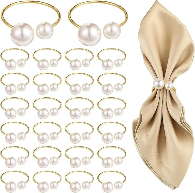 Pearl Gold Napkin Rings