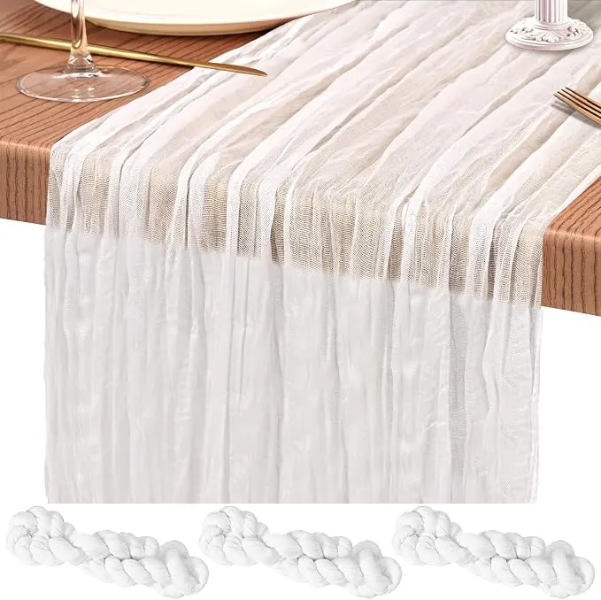 White Cheesecloth Runner