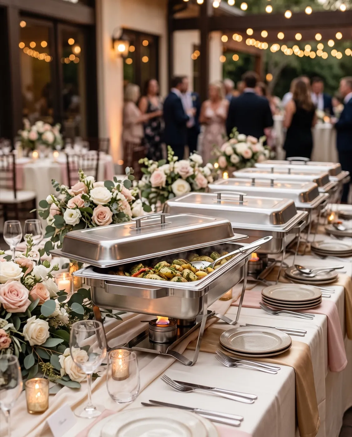 Stainless Chafing Set II styled at an event
