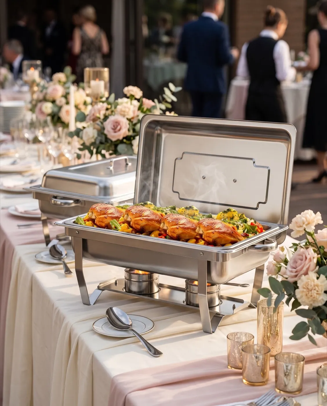 Stainless Chafing Set styled at an event