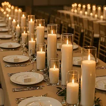 White Pillar Hurricane Candles