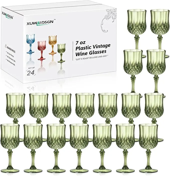 Dark Green Vintage Goblets